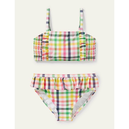 보덴 Boden Nostalgic Smocked Bikini - Multi Rainbow Gingham