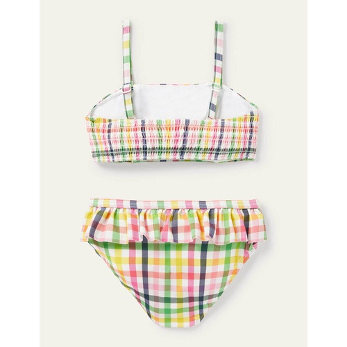 보덴 Boden Nostalgic Smocked Bikini - Multi Rainbow Gingham