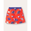 Boden Swim Trunks - Firecracker Red Mantarays