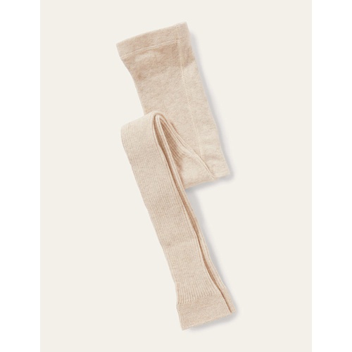 보덴 Boden Ribbed Footless Tights - Oatmeal Marl