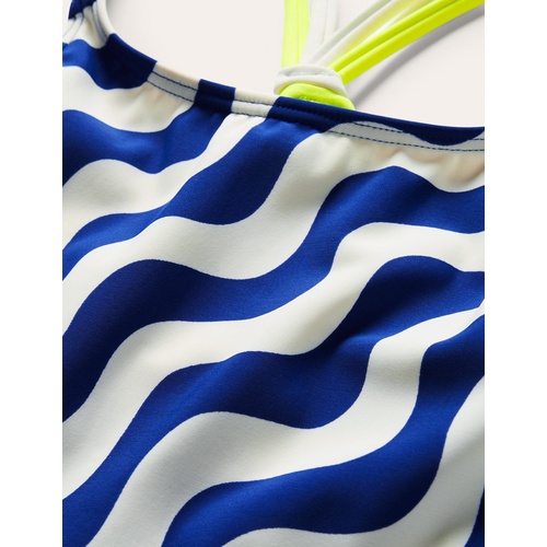 보덴 Boden Tankini Top - Ivory/Blue Wave