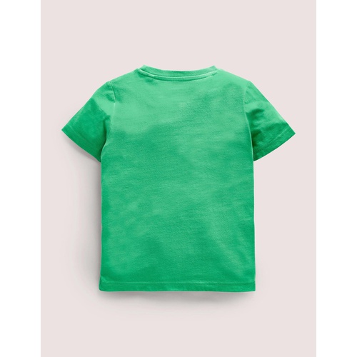 보덴 Boden Birthday Applique T-shirt - Aloe Green Bunnies Four