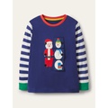 Boden Festive Flipbook T-shirt - Starboard Blue Festive