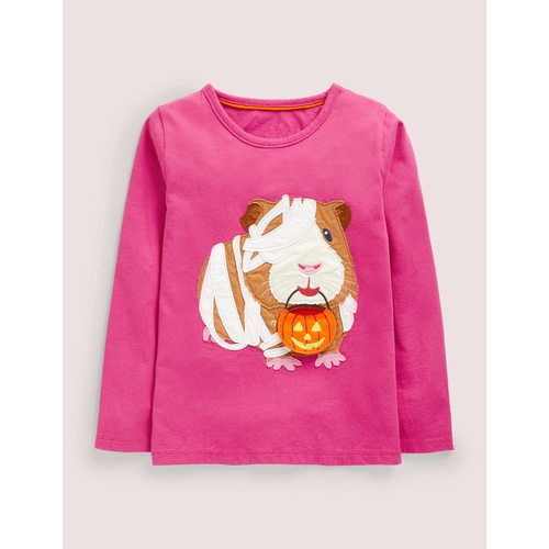 보덴 Boden Halloween Applique T-shirt - Tickled Pink Guinea Pig