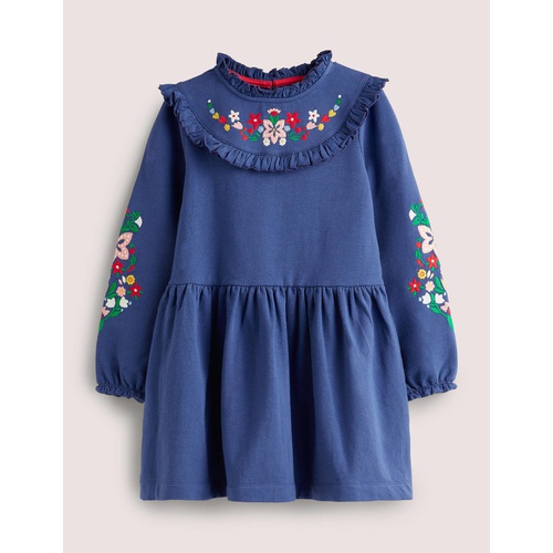 보덴 Boden Embroidered Sweat Dress - Starboard Navy