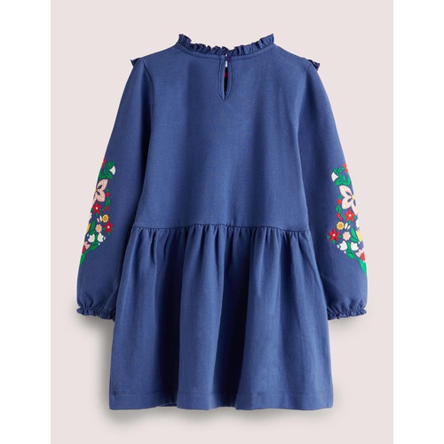 보덴 Boden Embroidered Sweat Dress - Starboard Navy