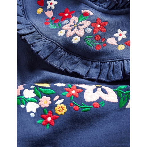 보덴 Boden Embroidered Sweat Dress - Starboard Navy