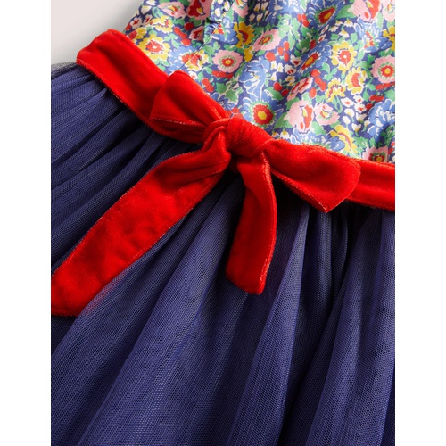 보덴 Boden Navy Floral Tulle Long Party Dress - Navy Multi Floral