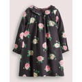 Boden Broderie Collar Woven Dress - Soot Grey Rose