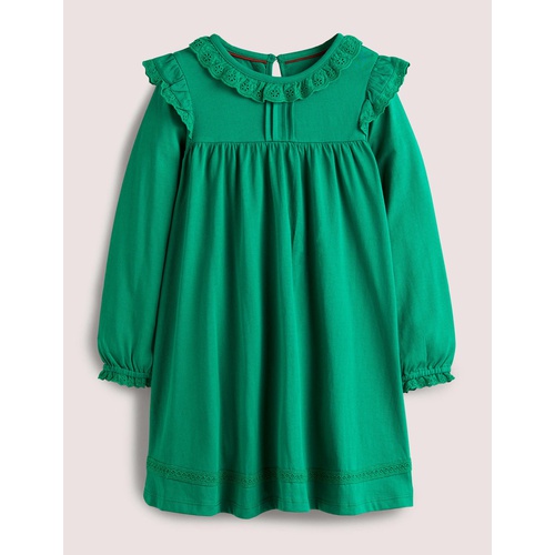 보덴 Boden Broderie Frill Dress - Shady Glade Green