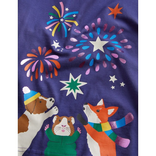 보덴 Boden Bonfire Party T-shirt - Starboard Blue Animals