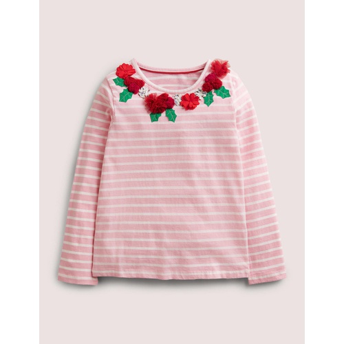 보덴 Boden Flutter Applique Breton - Cameo Pink/ Ivory Floral