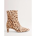 Boden Straight Ankle Boots - Natural Leopard