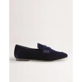 Boden Velvet Penny Loafers - Navy Velvet