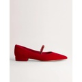 Boden Crystal Strap Mary Jane Shoes - Poinsettia