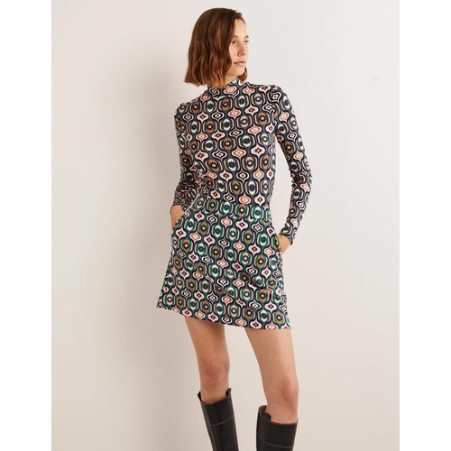 보덴 Boden Jersey A-Line Mini Skirt - Multi, Geo Swirl