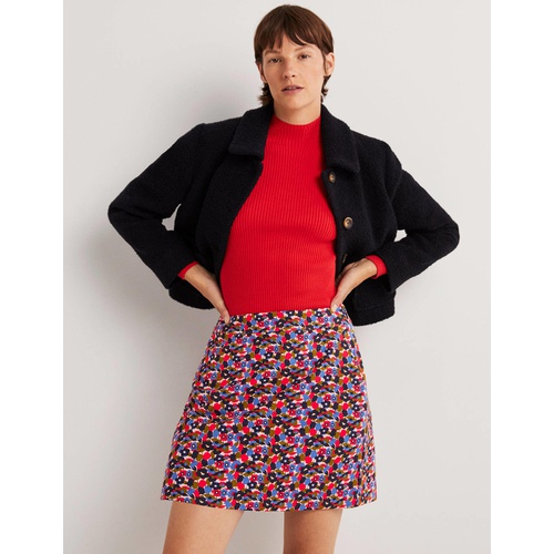 보덴 Boden Jersey A-Line Mini Skirt - Multi, Tulip Cluster