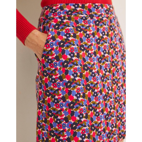 보덴 Boden Jersey A-Line Mini Skirt - Multi, Tulip Cluster