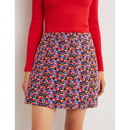 보덴 Boden Jersey A-Line Mini Skirt - Multi, Tulip Cluster