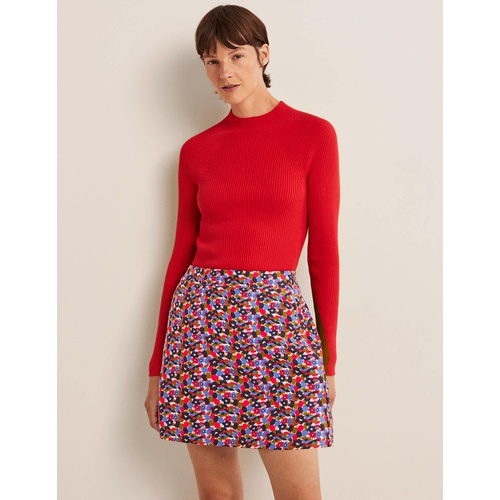 보덴 Boden Jersey A-Line Mini Skirt - Multi, Tulip Cluster