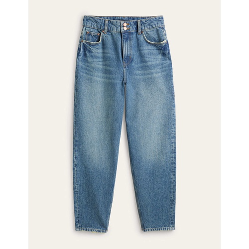 보덴 Boden Tapered High Rise Jeans - Mid Vintage, Green Tint