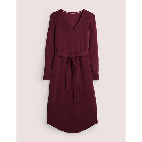 보덴 Boden Column Jersey Midi Dress - Mulled Wine