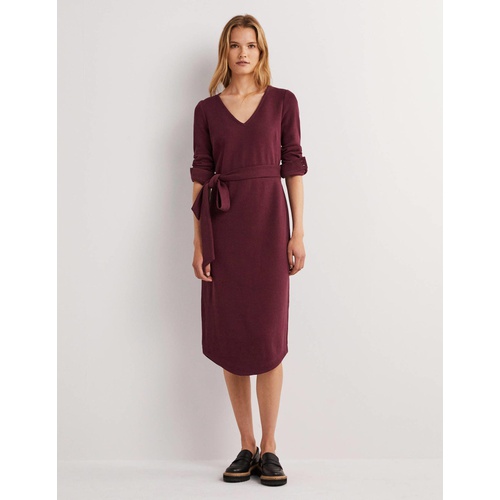 보덴 Boden Column Jersey Midi Dress - Mulled Wine