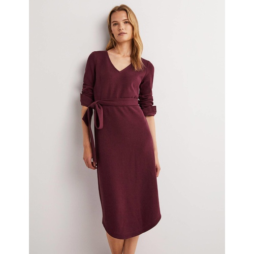 보덴 Boden Column Jersey Midi Dress - Mulled Wine