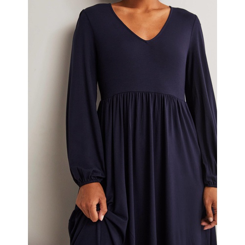 보덴 Boden Long Sleeve Jersey Midi Dress - Navy