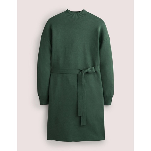보덴 Boden High Neck Knitted Shift Dress - Trekking Green