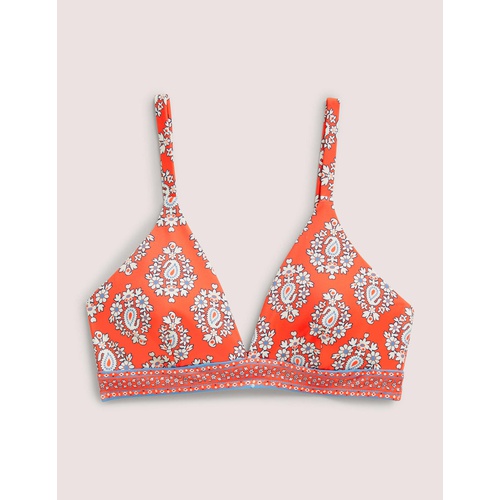 보덴 Boden Arezzo V-neck Bikini Top - Coral, Opulent Paisley