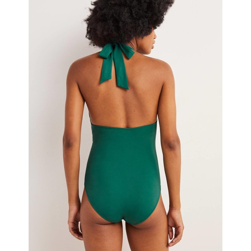 보덴 Boden Ruffle Halterneck Swimsuit - Malachite