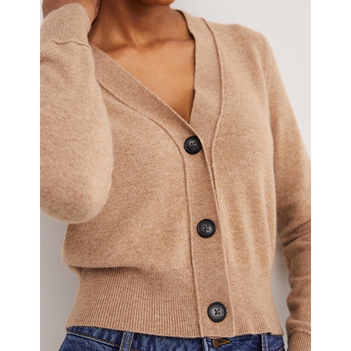 보덴 Boden Cashmere V-neck Cardigan - Camel Melange