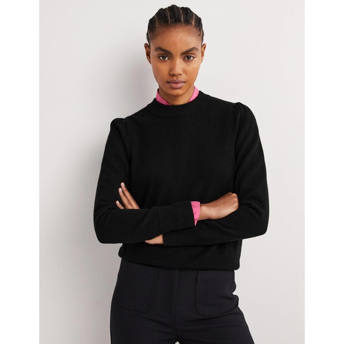 보덴 Boden Cashmere Puff Shoulder Sweater - Black
