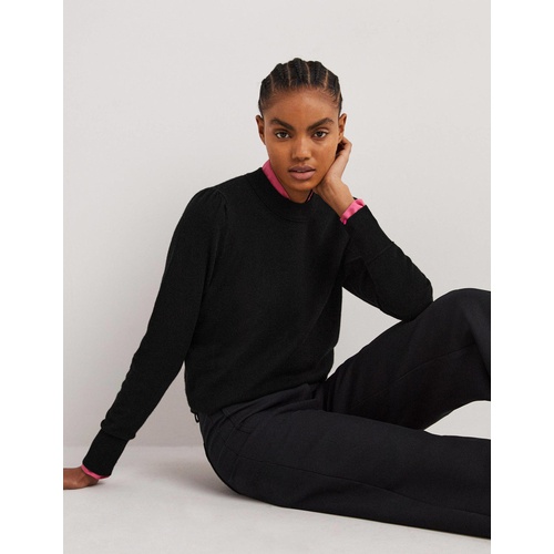 보덴 Boden Cashmere Puff Shoulder Sweater - Black