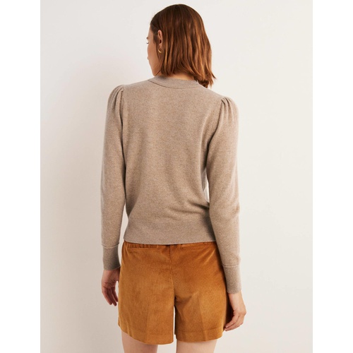 보덴 Boden Cashmere Puff Shoulder Sweater - Camel Melange