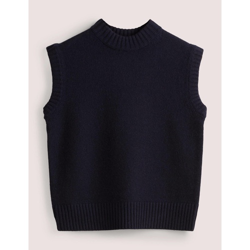 보덴 Boden Chunky Cashmere Crew Vest Top - Navy