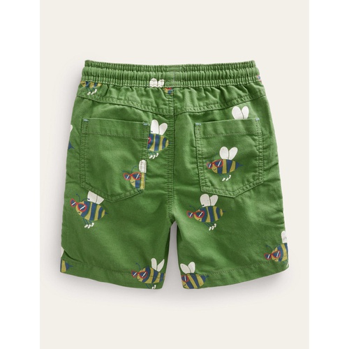 보덴 Boden Pull-on Drawstring Shorts - Safari Green Dude Bees