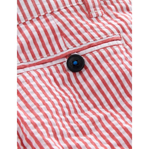 보덴 Boden Seersucker Chino Shorts - Jam Red/Ivory Stripe