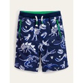 Boden Adventure Shorts - Starboard Blue Dino Skeletons