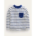 Boden Rash Guard - College Navy, Ivory Stripe