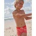 Boden Swim Trunks - Strawberry Tart & Ivory Stripe