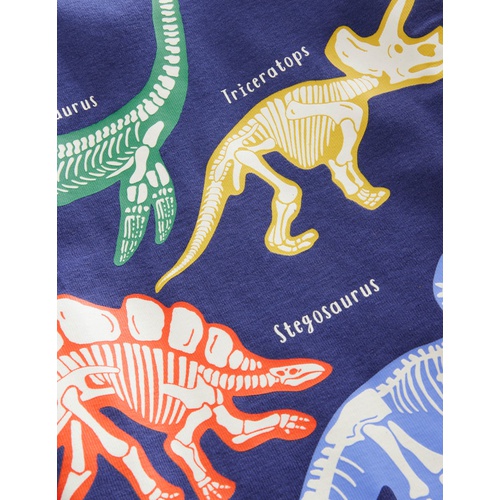 보덴 Boden Snug Glow-in-the-dark Pajamas - Bluing Blue Dinosaurs