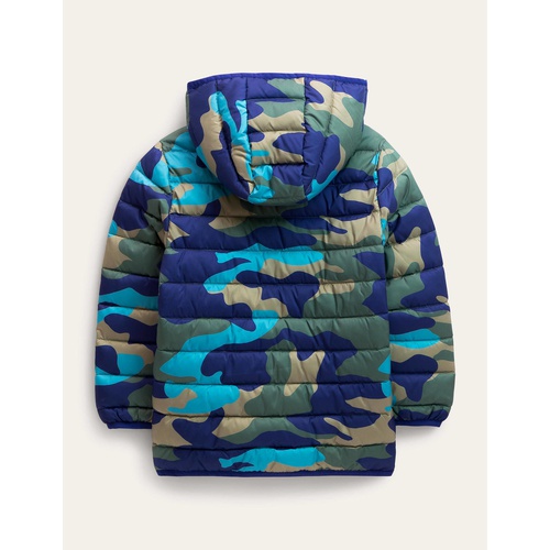 보덴 Boden Cosy Pack-away Padded Jacket - Brilliant Blue Camo