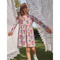 Boden Long Sleeve Fun Jersey Dress - Winsome Pink Flowers