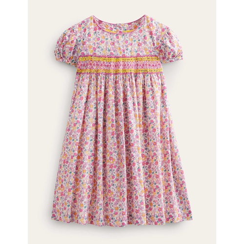 보덴 Boden Nostalgic Smocked Dress - Bright Petal Floral