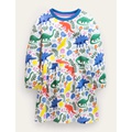 Boden Drop Shoulder Jersey Dress - Vanilla Pod Dinosaurs