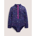 Boden Long-sleeved Swimsuit - Blue Rainbow Foil Confetti