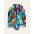 Boden Long-sleeved Swimsuit - Multi Parrot