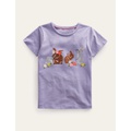 Boden Superstitch Logo T-Shirt - Misty Lavender Bunnies